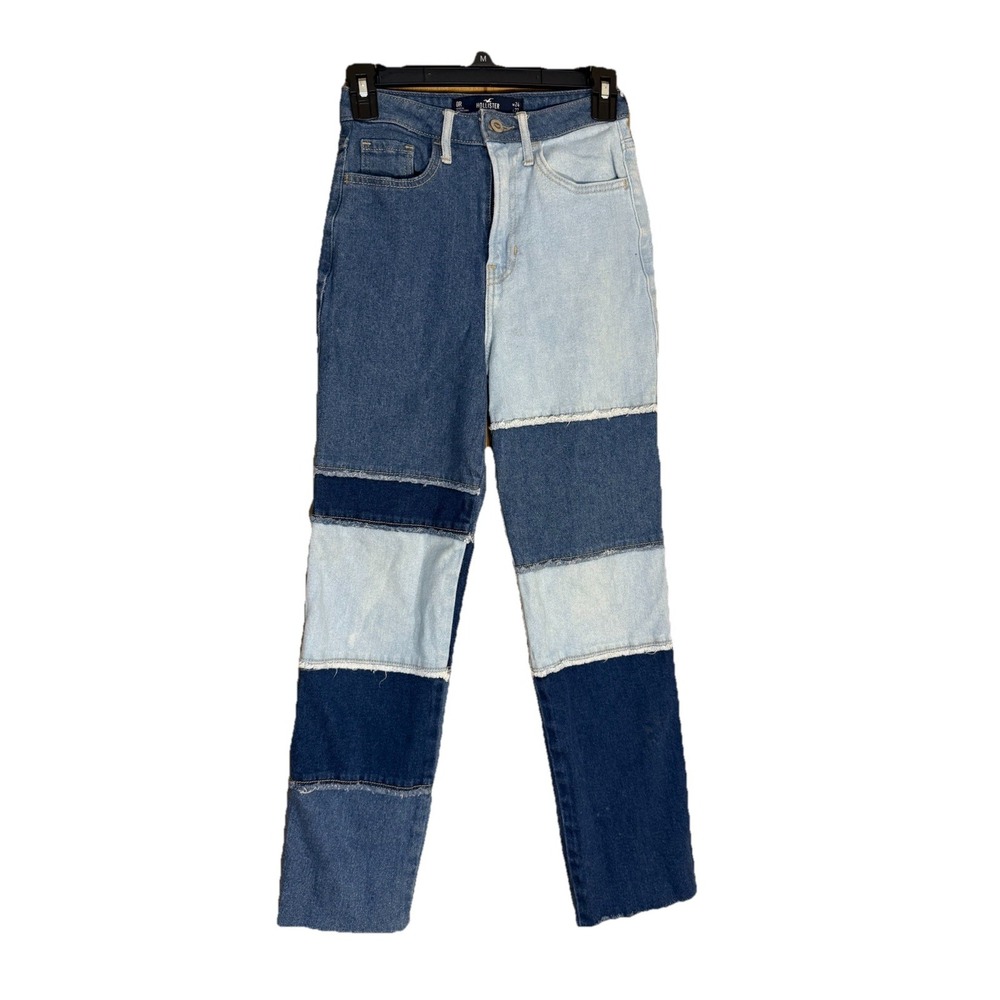 Hollister Women's Ultra High Rise Vintage Straight Jeans Patchwork Size 24 - Picture 1 of 9